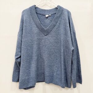 Gap ForeverCozy Oversized Sweater V-Neck Fall ‘25 Daisy Duke Blue XXL
